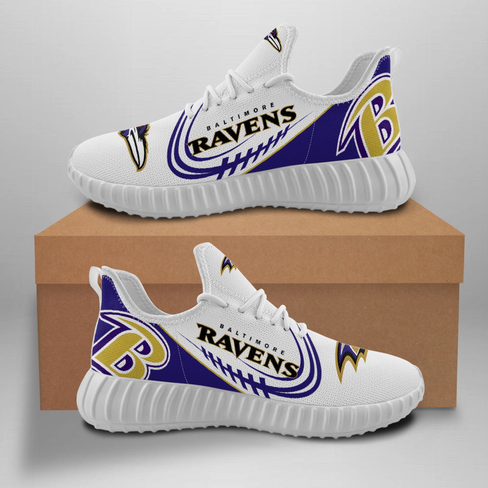 Women's Baltimore Ravens Mesh Knit Sneakers/Shoes 009